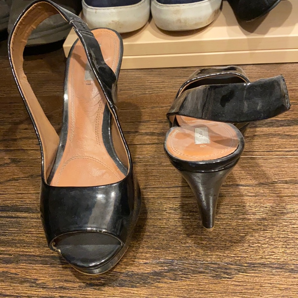 Zara black sling back shoes